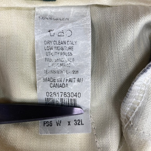 Ralph Lauren Wool Dress Pants Mens 36x32 (35x28) Black Cuffed Pleated‎ Comfort - Picture 10 of 11